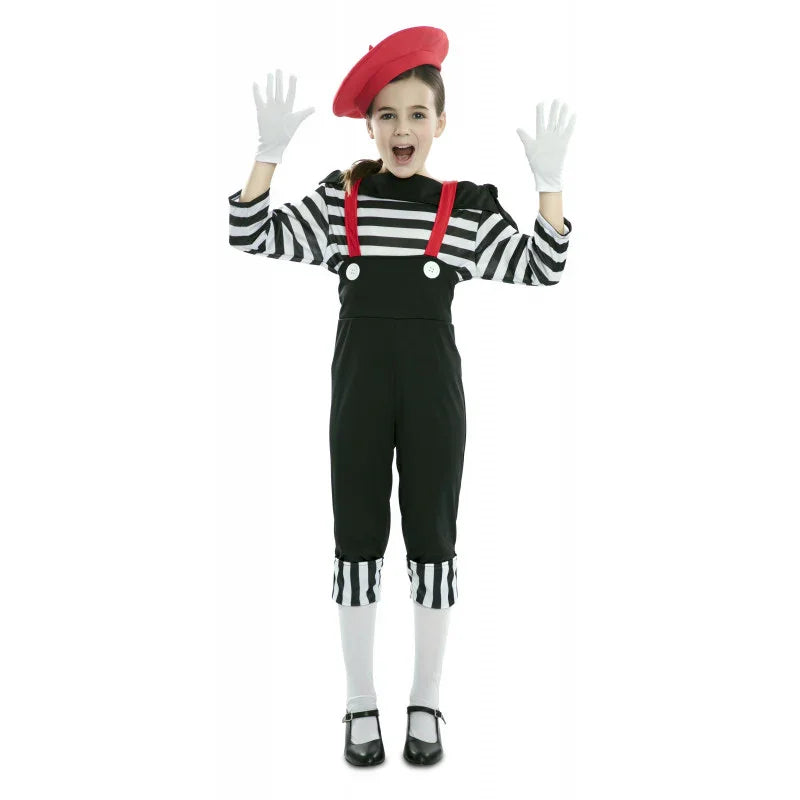 Disfraz de Mimo Divertido para Niña Mimo EuroCarnavales